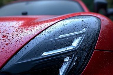 Effetto idrorepellente su una carrozzeria con trattamento ceramico